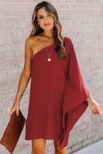 Elegante One Shoulder Batwing Mini Jurk - Mini Dresses - Jurkjes.co