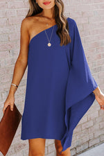 Elegante One Shoulder Batwing Mini Jurk - Mini Dresses - Jurkjes.co