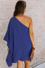 Elegante One Shoulder Batwing Mini Jurk - Mini Dresses - Jurkjes.co