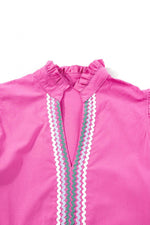 Elegante Ric Rac Jurk met V-Hals en Vlindermouwen - Mini Dresses - Jurkjes.co