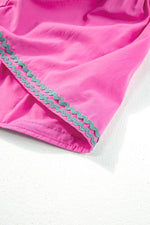 Elegante Ric Rac Jurk met V-Hals en Vlindermouwen - Mini Dresses - Jurkjes.co