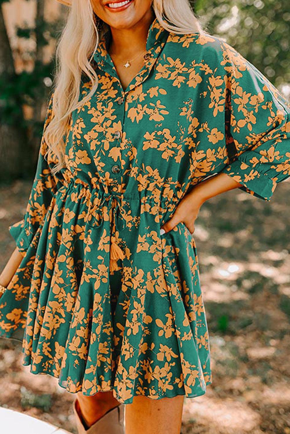 Elegante Tuniek Jurk met Bloemenprint - Mini Dresses - Jurkjes.co