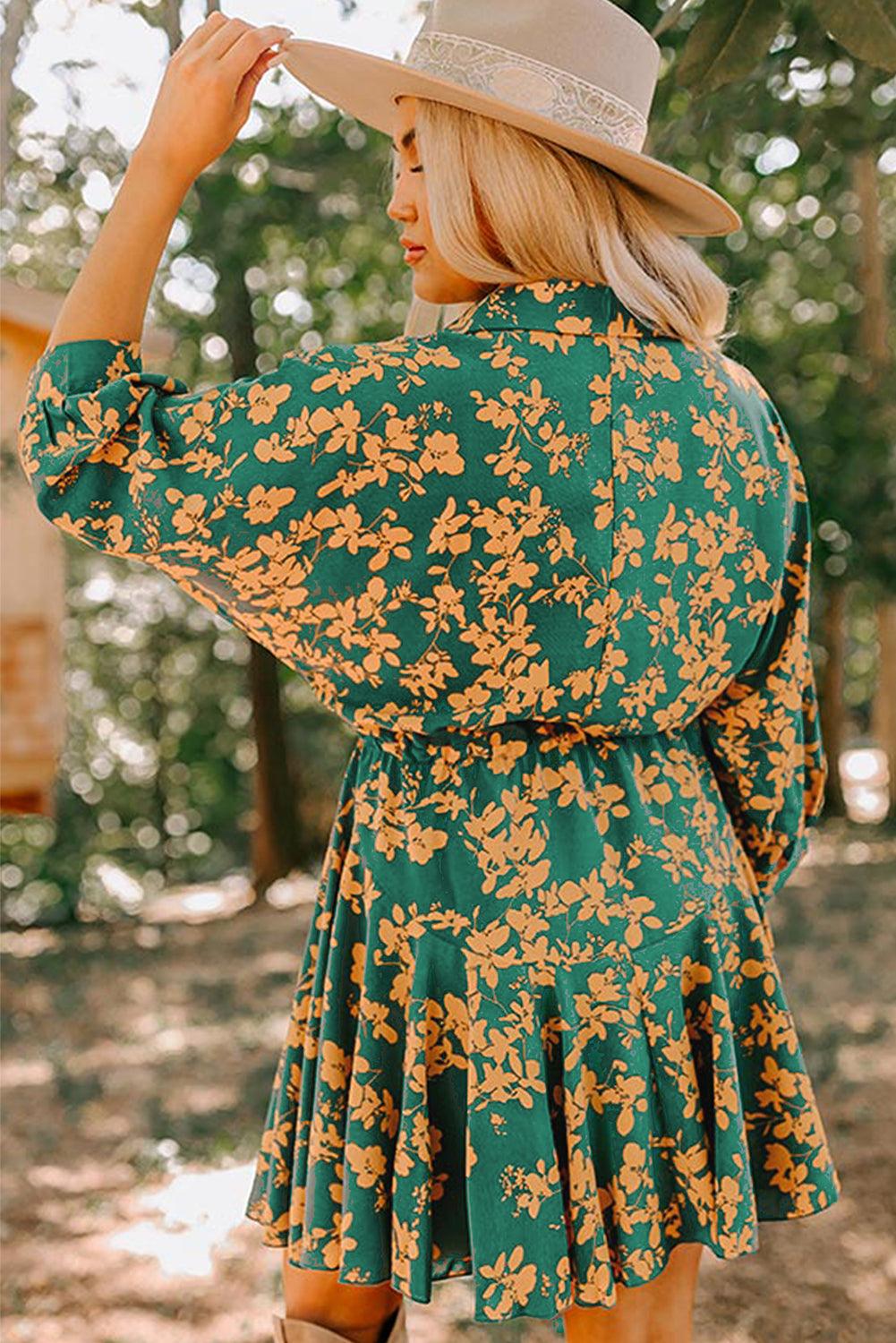 Elegante Tuniek Jurk met Bloemenprint - Mini Dresses - Jurkjes.co