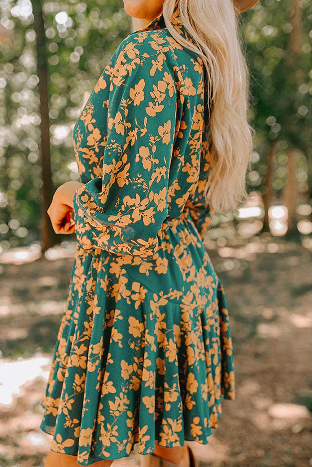 Elegante Tuniek Jurk met Bloemenprint - Mini Dresses - Jurkjes.co