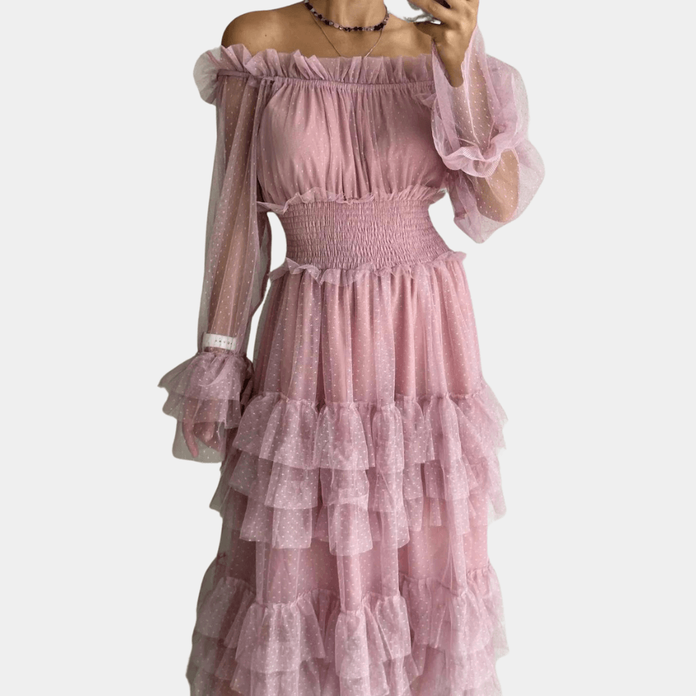 Feestjurk met Gelaagde Ruches - Women Summer Dress - Jurkjes.co