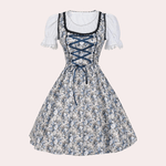 Feestjurk met Kant en Bloemenprint - CB - Dresses - Jurkjes.co