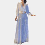 Feestjurk met Pailletten en V-hals - CB - Dresses - Jurkjes.co