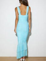 Fishtail Jurk met V-hals en Plooirok - Maxi Dresses - Jurkjes.co