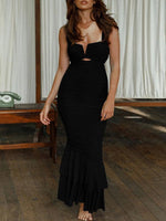 Fishtail Jurk met V-hals en Plooirok - Maxi Dresses - Jurkjes.co