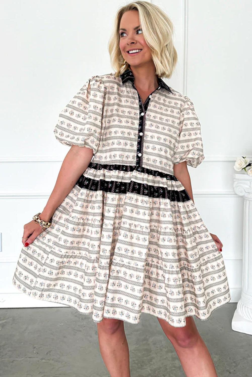 Flared Jurk met Bloemenprint - Floral Dresses - Jurkjes.co