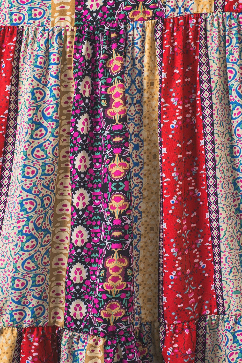 Floraal Volant V-Hals Mini Jurk - Mini Dresses - Jurkjes.co