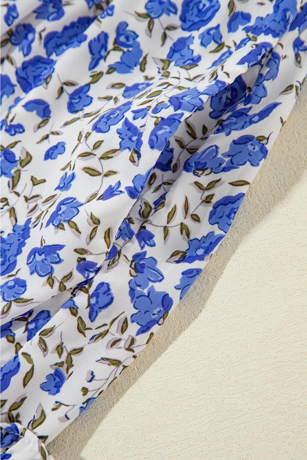 Floral Babydoll Jurk met Strikbandjes - Floral Dresses - Jurkjes.co