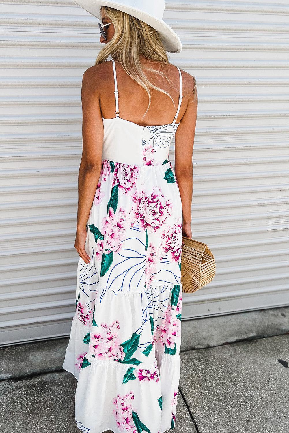 Florale Twist Maxi-jurk met Snijwerk - Floral Dresses - Jurkjes.co