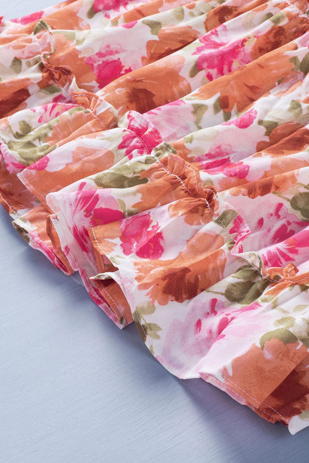 Florale V-Hals Jurk met Strikceintuur - Mini Dresses - Jurkjes.co
