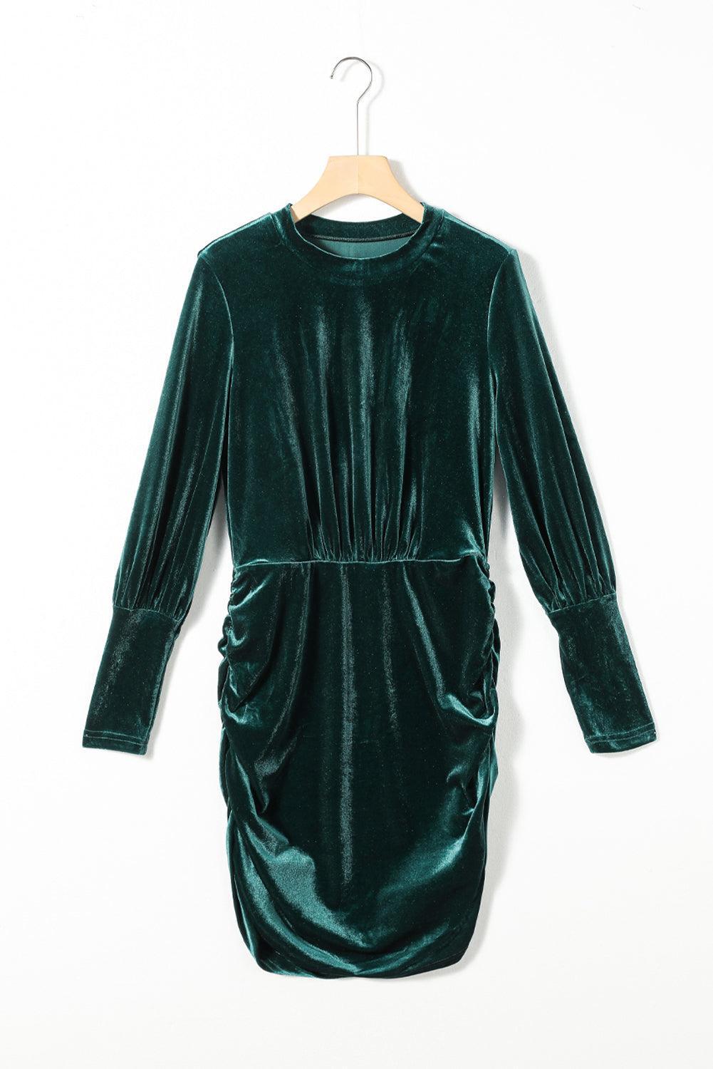 Fluwelen Bodycon Jurk met Pofmouw - Bodycon Dresses - Jurkjes.co