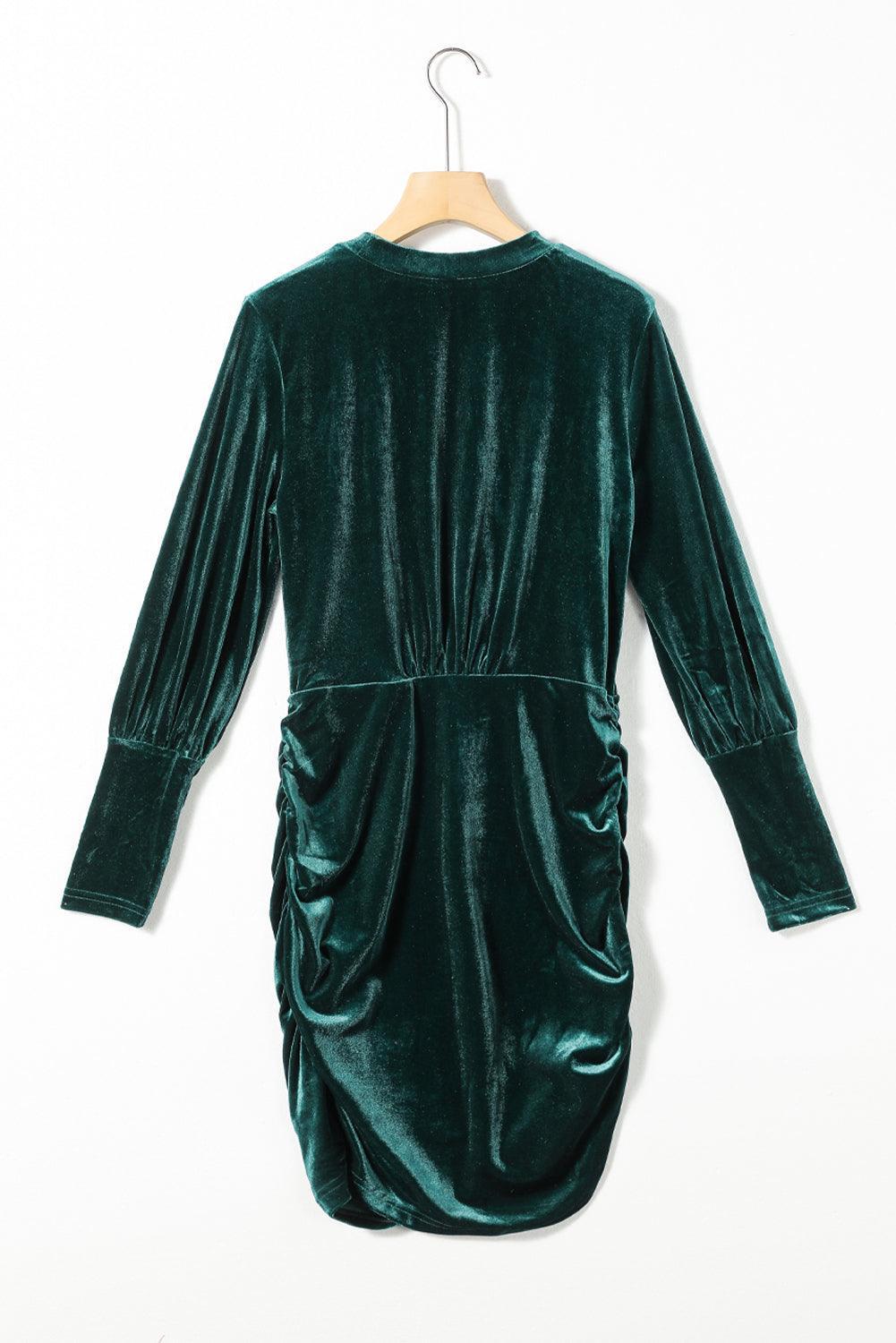 Fluwelen Bodycon Jurk met Pofmouw - Bodycon Dresses - Jurkjes.co
