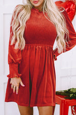 Fluwelen Mini Jurk met Ruffle Hals - Mini Dresses - Jurkjes.co