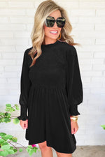 Fluwelen Mini Jurk met Ruffle Hals - Mini Dresses - Jurkjes.co