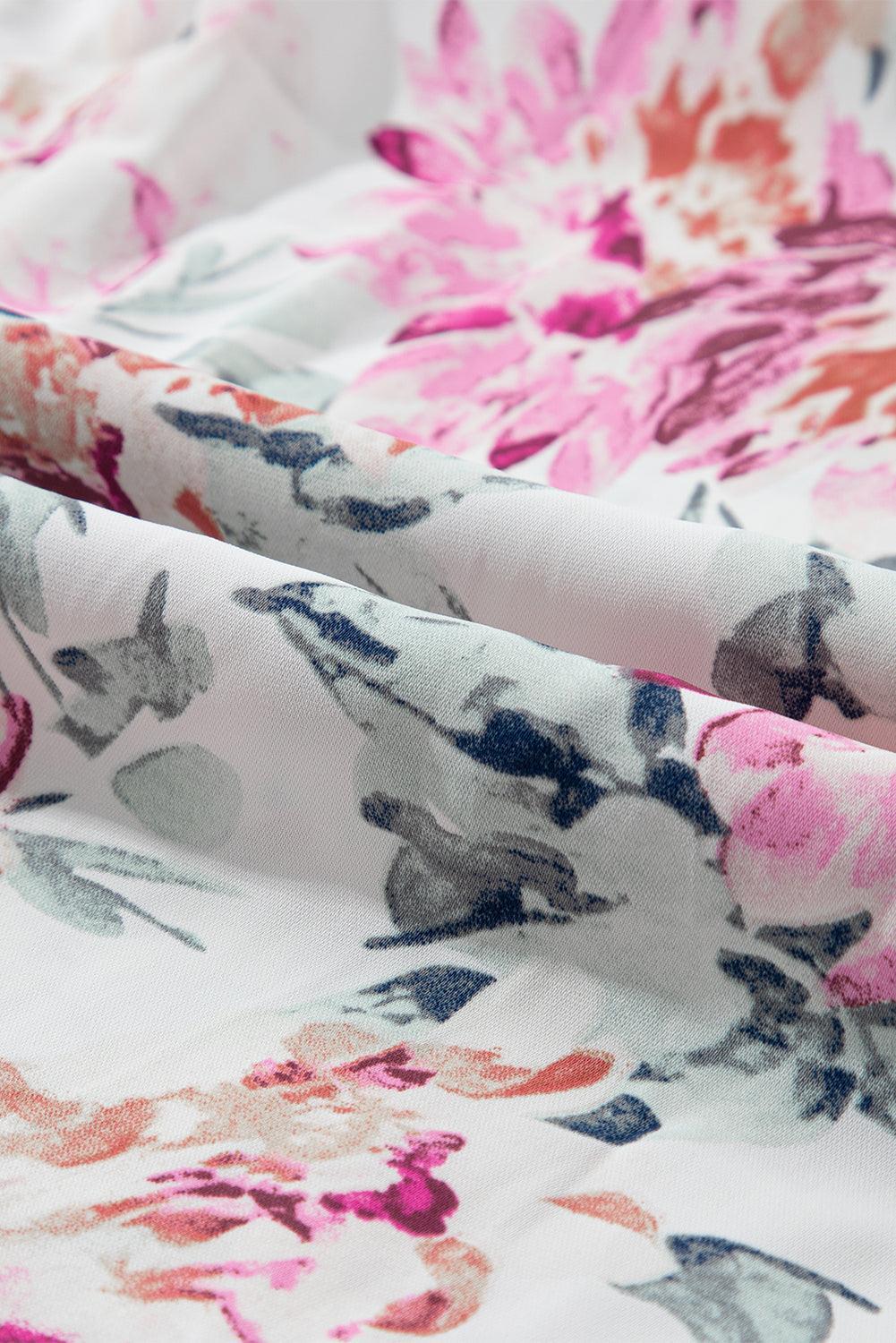 Gebloemd Ribfluweel Maxi-Jurk met Zakken - Maxi Dresses - Jurkjes.co