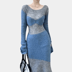 Gebreide Jurk met Effen Ontwerp - Dresses - Jurkjes.co