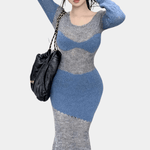 Gebreide Jurk met Effen Ontwerp - Dresses - Jurkjes.co