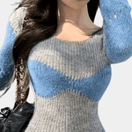 Gebreide Jurk met Effen Ontwerp - Dresses - Jurkjes.co