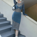 Gebreide Jurk met Effen Ontwerp - Dresses - Jurkjes.co