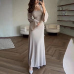 Gebreide Jurk met Elegante Details - Dresses - Jurkjes.co