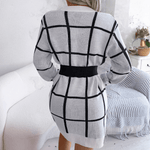 Gebreide Jurk met Geometrisch Patroon - Women Winter Dress - Jurkjes.co