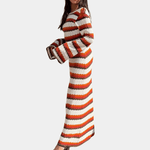 Gebreide Jurk met Gestreept Ontwerp - Women Summer Dress - Jurkjes.co