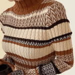 Gebreide Jurk met Gestreept Patroon - Women Winter Dress - Jurkjes.co