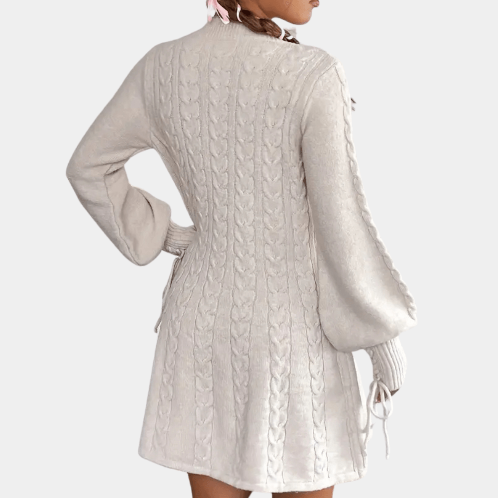 Gebreide Jurk met Kabelpatroon - Dresses - Jurkjes.co