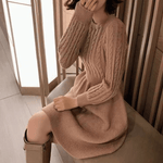 Gebreide Jurk met Kabelpatroon - Dresses - Jurkjes.co