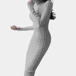 Gebreide Jurk met Kabelpatroon - Dresses - Jurkjes.co