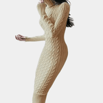 Gebreide Jurk met Kabelpatroon - Dresses - Jurkjes.co