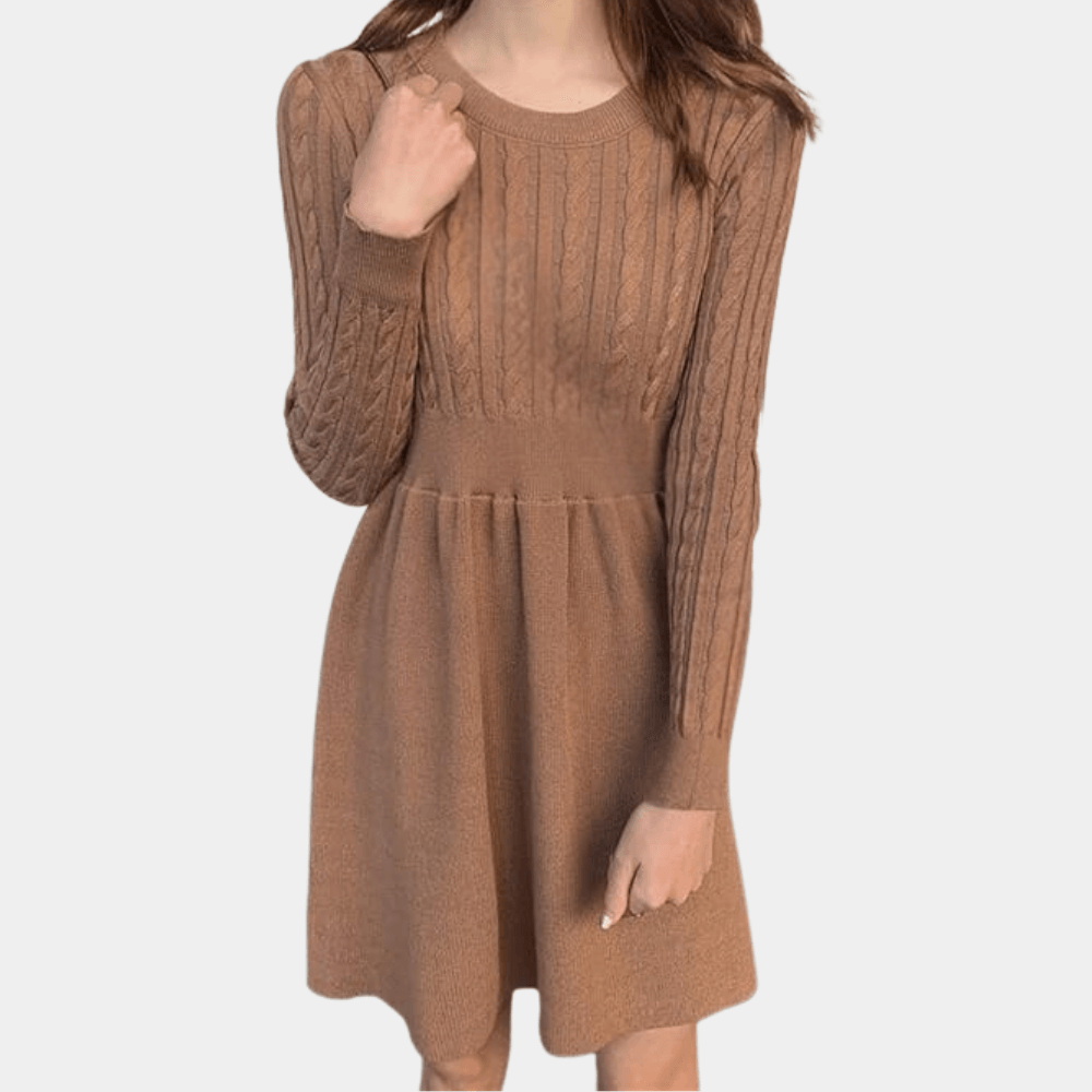 Gebreide Jurk met Kabelpatroon - Dresses - Jurkjes.co