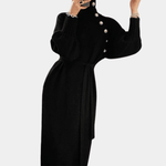 Gebreide Jurk met Knoopdetail - CB - Dresses - Jurkjes.co