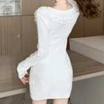 Gebreide Jurk met Knoopdetails - Dresses - Jurkjes.co