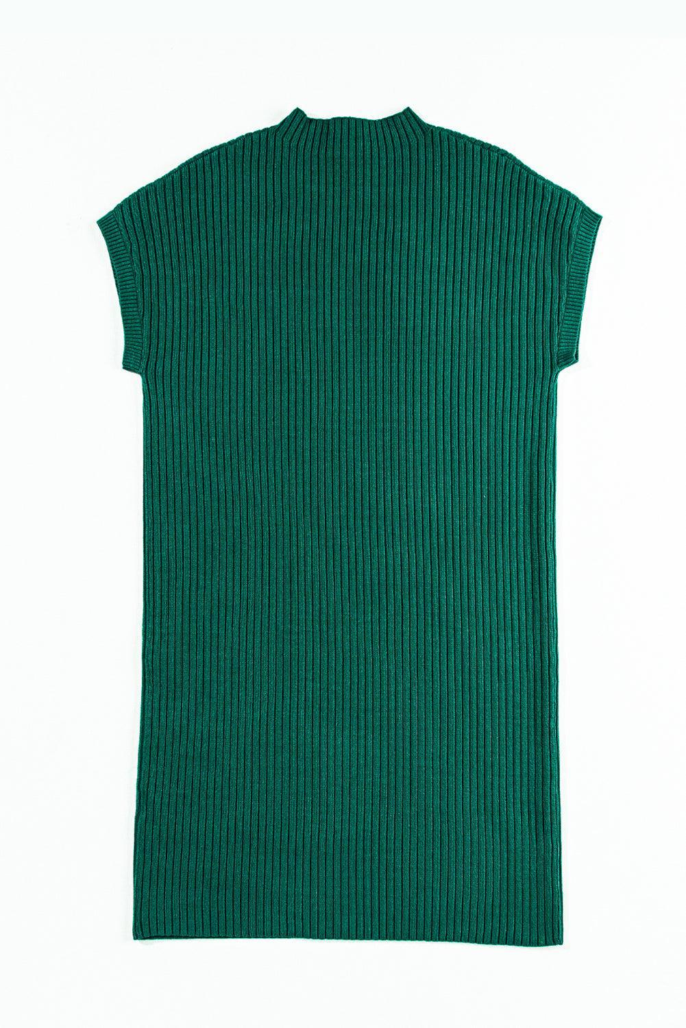 Gebreide Jurk met Korte Mouw en Zak - Sweater Dresses - Jurkjes.co
