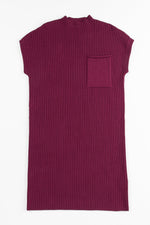 Gebreide Jurk met Korte Mouw en Zak - Sweater Dresses - Jurkjes.co