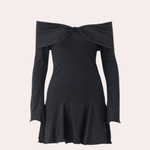 Gebreide Jurk met Off Shoulder - Dresses - Jurkjes.co