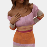 Gebreide Jurk met Speelse Strepen - Women Summer Dress - Jurkjes.co