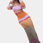 Gebreide Jurk met Speelse Strepen - Women Summer Dress - Jurkjes.co