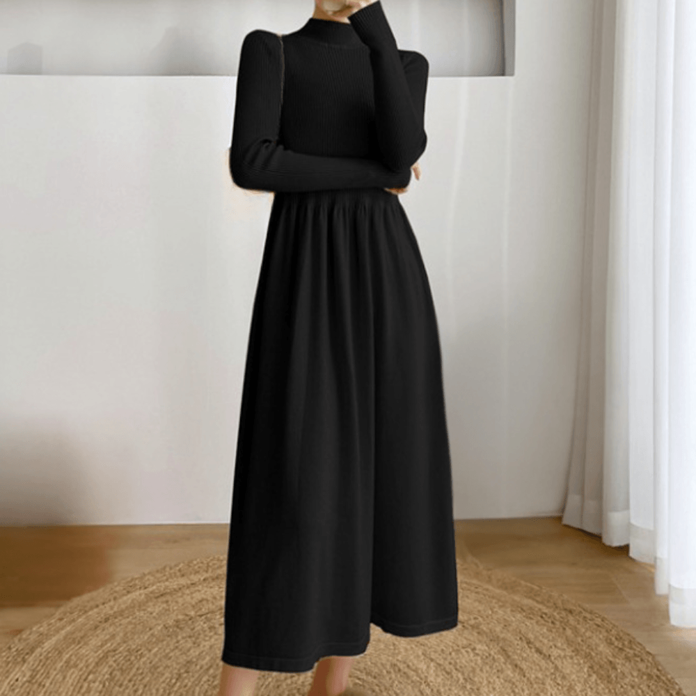 Gebreide Jurk met Tijdloos Design - Dresses - Jurkjes.co