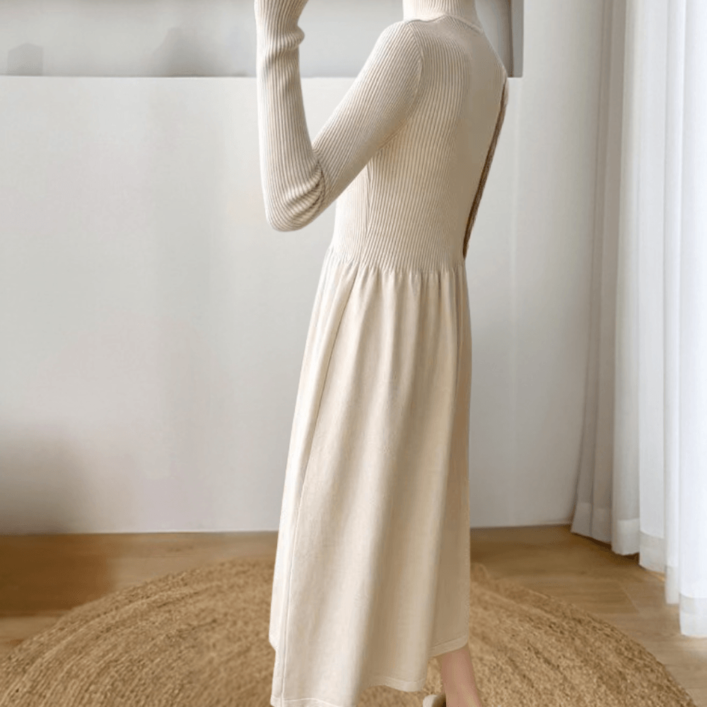 Gebreide Jurk met Tijdloos Design - Dresses - Jurkjes.co