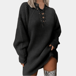 Gebreide Jurk met Vetersluiting - CB - Dresses - Jurkjes.co