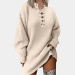 Gebreide Jurk met Vetersluiting - CB - Dresses - Jurkjes.co