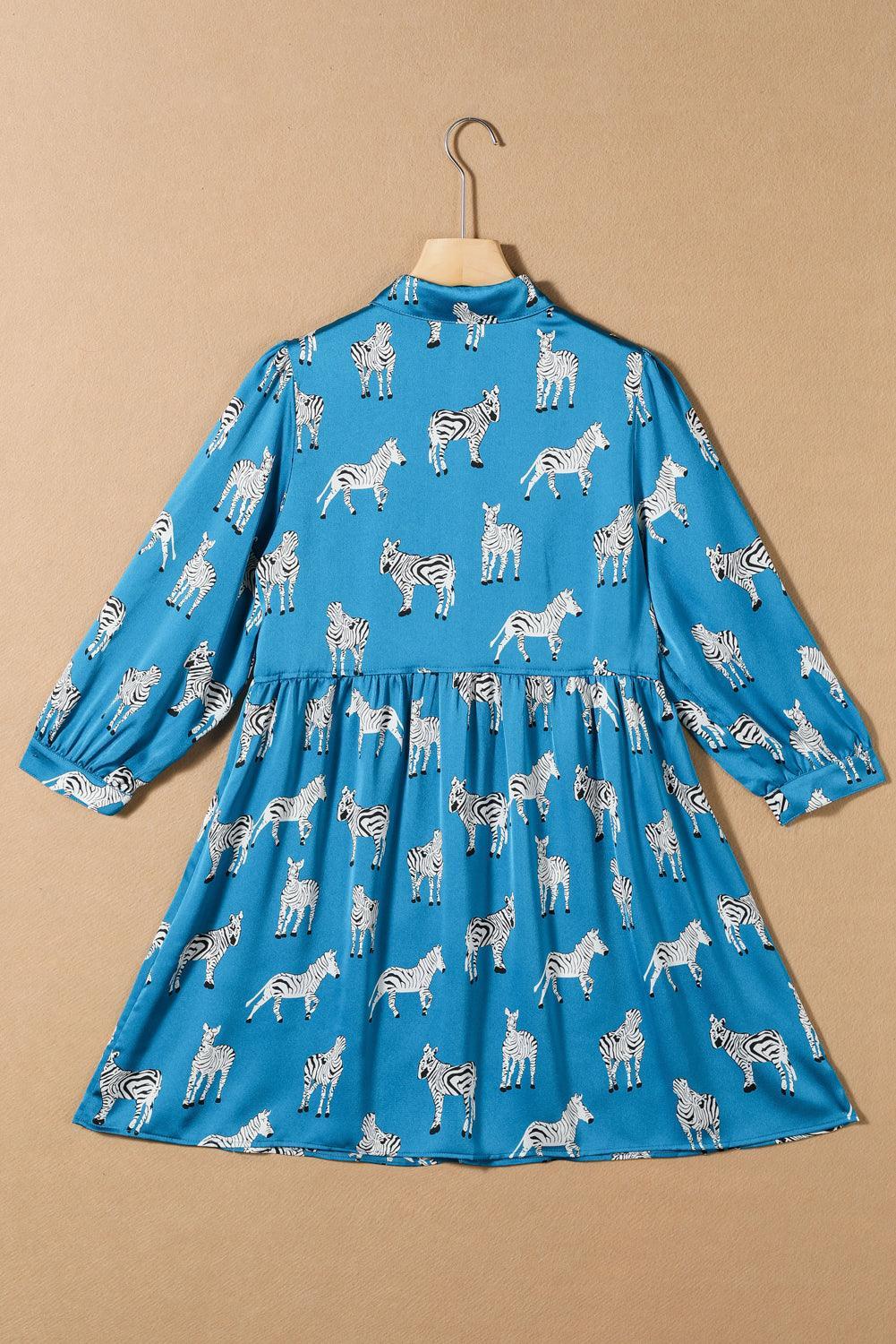 Gedessineerde Zebraprint Tuniekjurk - Mini Dresses - Jurkjes.co