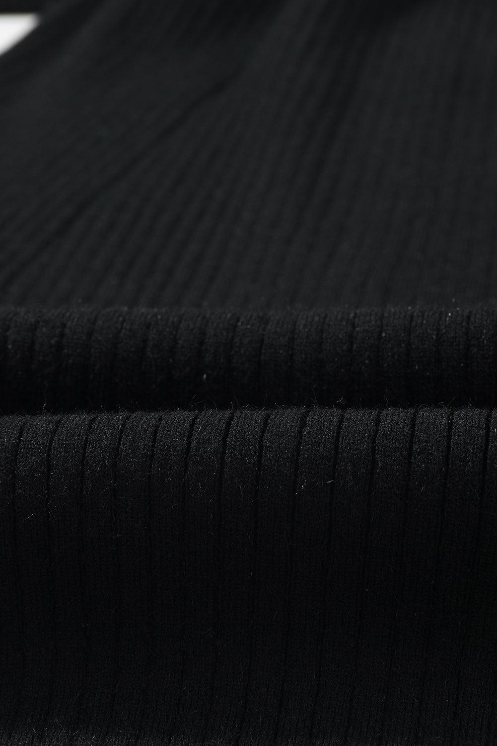 Gedraaide Hals Rib Gebreide Jurk - Sweater Dresses - Jurkjes.co