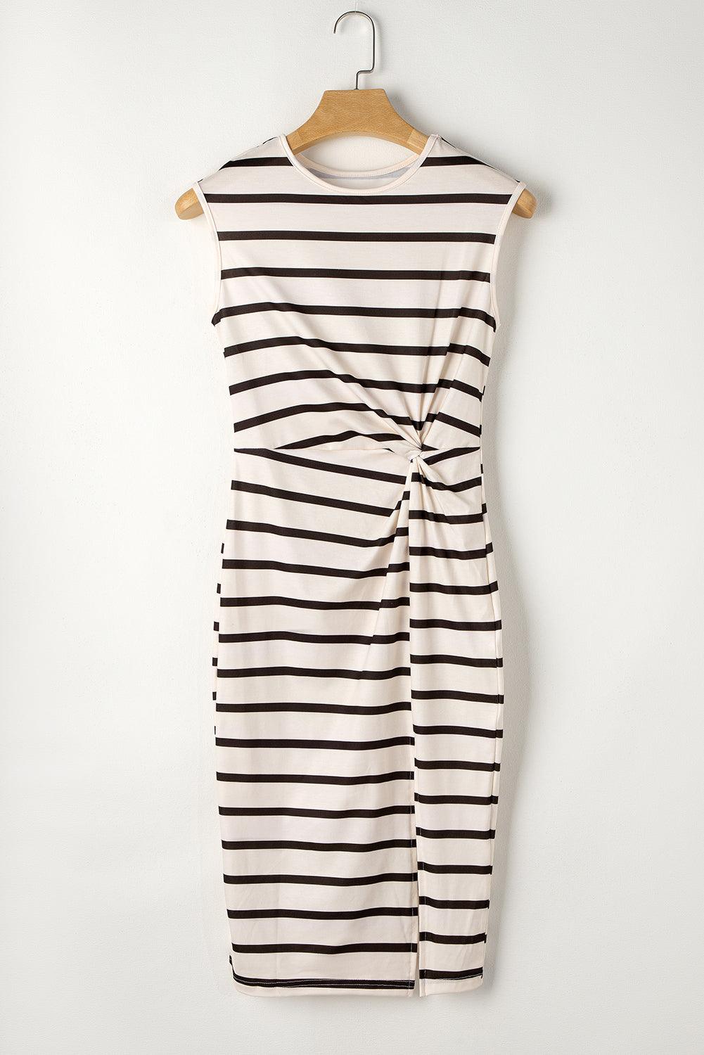 Gedraaide Midi Jurk met Zijsplit - Midi Dresses - Jurkjes.co